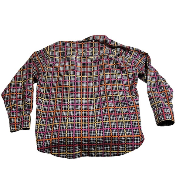 Vluxe By Lucky Nahum Reversible long sleeve button down 2XL Colorful Checked - Picture 4 of 12